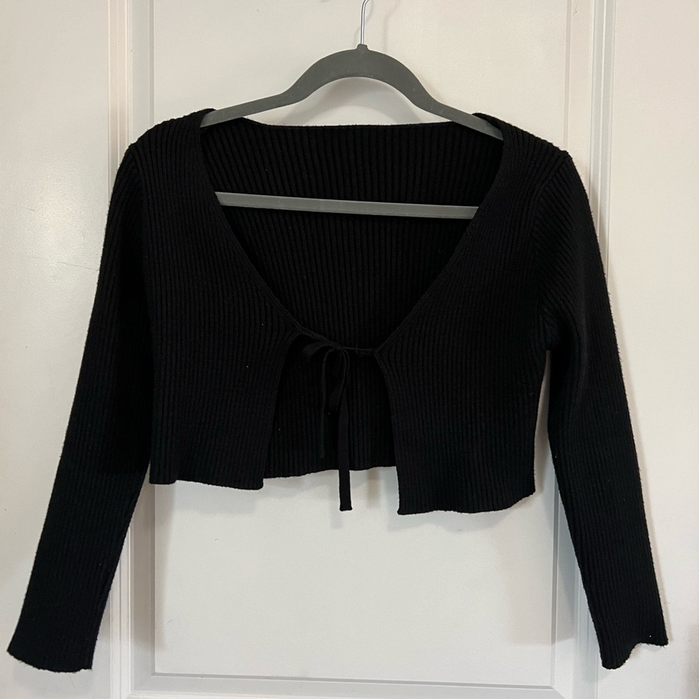 Black Tie Front Cardigan